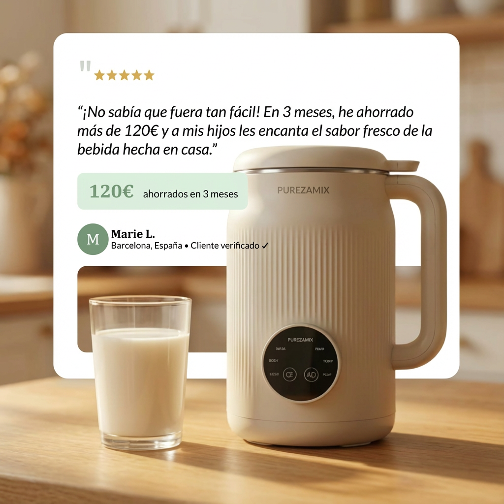 PureZamix - Máquina Multifunción 8 en 1 para Bebidas Vegetales Frescas