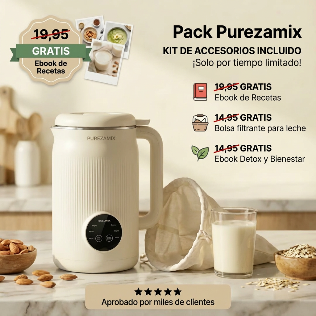 PureZamix - Máquina Multifunción 8 en 1 para Bebidas Vegetales Frescas