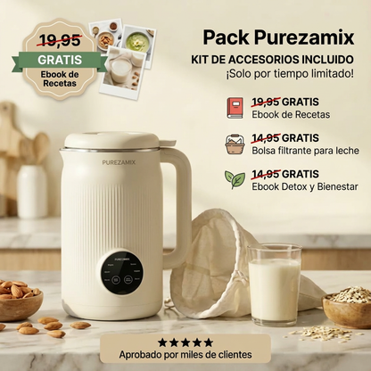 PureZamix - Máquina Multifunción 8 en 1 para Bebidas Vegetales Frescas